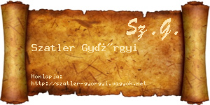 Szatler Györgyi névjegykártya